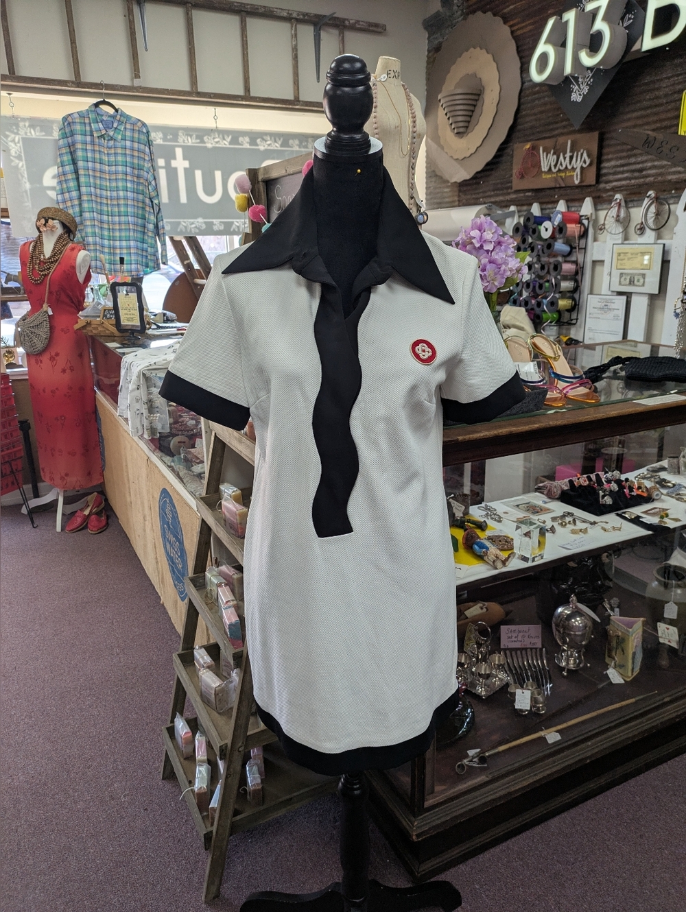 Casablanca Tennis Club Paris White & Black Polo Dress